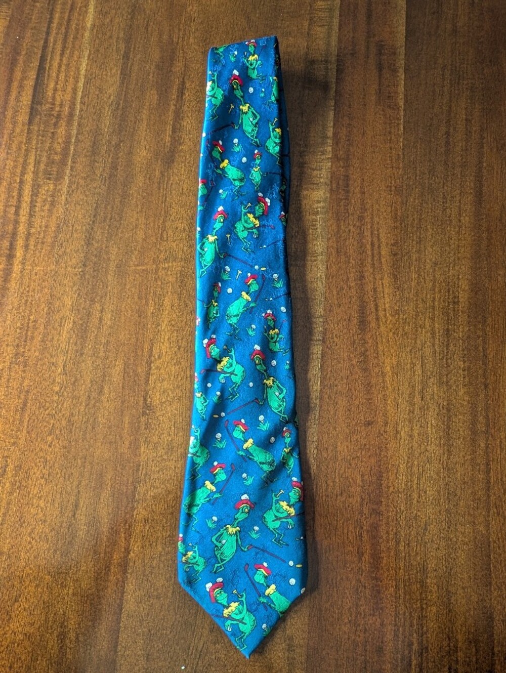 ✨ Vintage Dr. Seuss The Grinch Golfing Silk Tie - Perfect Holiday Novelty! ✨